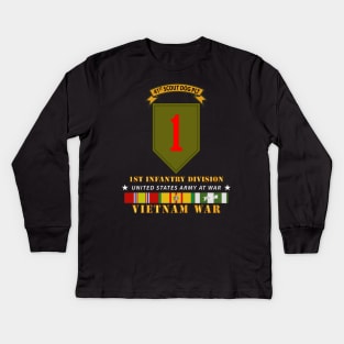 41st  Scout Dog Platoon 1st Infantry Div wo Top w VN SVC Kids Long Sleeve T-Shirt